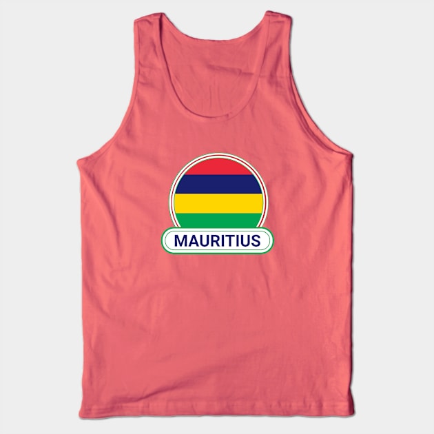 Mauritius Country Badge - Mauritius Flag Tank Top by Yesteeyear